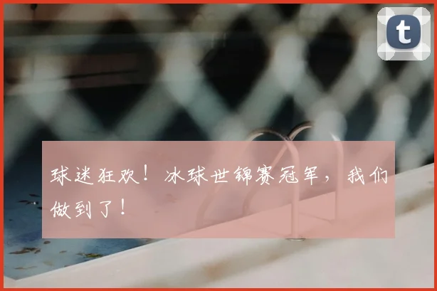 球迷狂欢！冰球世锦赛冠军，我们做到了！